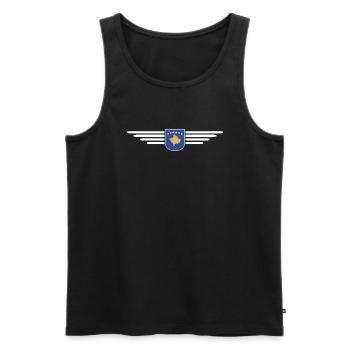 Kosovo Fan T-Shirt Design - Männer Premium Bio Tank Top - Schwarz - Vorne - Michal (187cm)