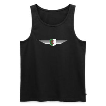 Algerien Design – Stolz Nordafrikas - Männer Premium Bio Tank Top - Schwarz - Vorne - Michal (187cm)