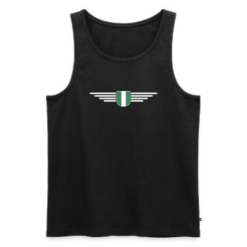 Nigeria Design – Show your love for the country - Men's Premium Organic Tank Top - black - Front - AI Model Male 178 light (178cm)