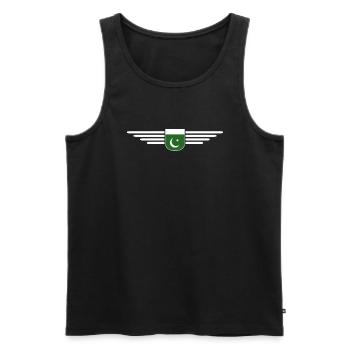 Pakistan Design – Fier de sa patrie - Débardeur bio Premium Homme - noir - Devant - Michal (187cm)