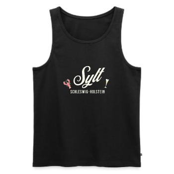 Sylt – Hummer, Sonne, Schaum im Glas - Männer Premium Bio Tank Top - Schwarz - Vorne - AI Model Male 178 light (178cm)