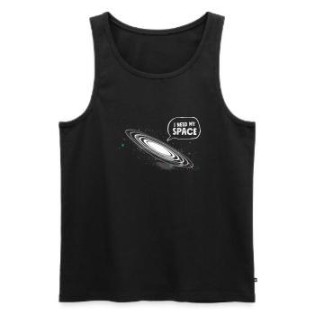 Funny Astronomy Astronaut I Need My Space - Men's Premium Organic Tank Top - black - Front - AI Model Male 178 light (178cm)