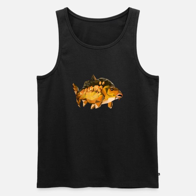 Karpfen Polygon - Männer Premium Bio Tank Top - Schwarz