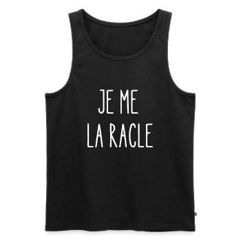 je me la racle - Débardeur bio Premium Homme - noir - Devant - Michal (187cm)