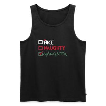 Weihnachten Humor Lustig Nice Naughty Gangster - Männer Premium Bio Tank Top - Schwarz - Vorne - Michal (187cm)