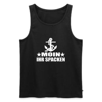Moin - Männer Premium Bio Tank Top - Schwarz - Vorne - Michal (187cm)