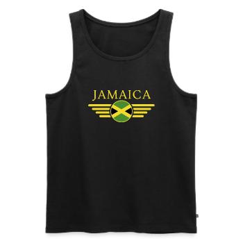 J’aime la Jamaïque, Style Design T-Shirt - Débardeur bio Premium Homme - noir - Devant - AI Model Male 178 light (178cm)