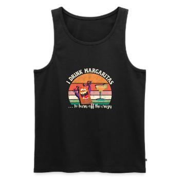 I drink Margaritas to burn off the crazy - Männer Premium Bio Tank Top - Schwarz - Vorne - AI Model Male 178 light (178cm)