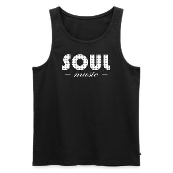 Musique Soul Vintage - Débardeur bio Premium Homme - noir - Devant - Michal (187cm)