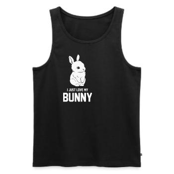 I Just Love My Rabbit / Rabbit Gift - Men's Premium Organic Tank Top - black - Front - AI Model Male 178 light (178cm)