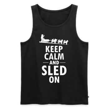 Husky Schlitten Hunderennen Alaskan Racers - Männer Premium Bio Tank Top - Schwarz - Vorne - AI Model Male 178 light (178cm)