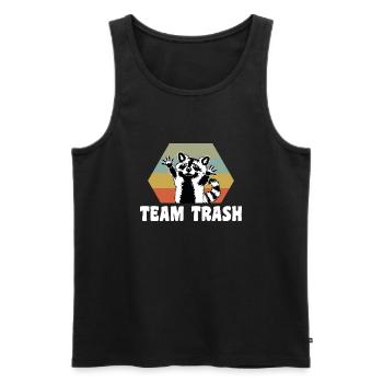 Team Trash vintage retro raccoon motif - Men's Premium Organic Tank Top - black - Front - Michal (187cm)