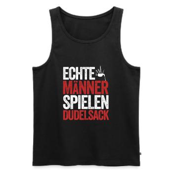 Echte Männer Spielen Dudelsack Sackpfeife - Männer Premium Bio Tank Top - Schwarz - Vorne - AI Model Male 178 light (178cm)