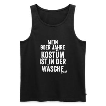 Kostüm in der Wäsche Retro Neunziger 90er 80er - Männer Premium Bio Tank Top - Schwarz - Vorne - Michal (187cm)