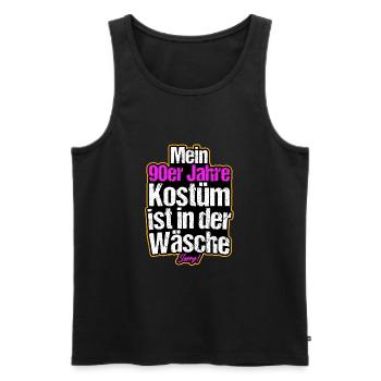 Kostüm in der Wäsche Retro Neunziger 90er 80er - Männer Premium Bio Tank Top - Schwarz - Vorne - Michal (187cm)
