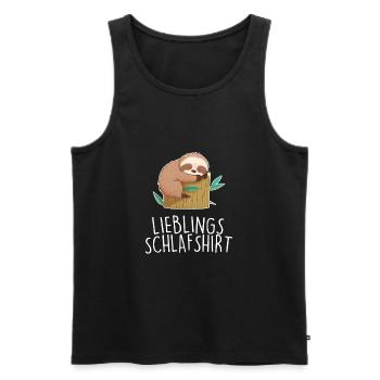 Lieblings Schlafshirt Faultier Pyjama Mädchen - Männer Premium Bio Tank Top - Schwarz - Vorne - Michal (187cm)