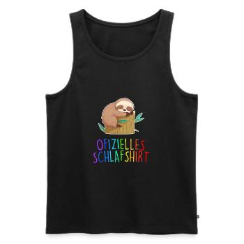 Offizielles Schlafshirt Faultier Schlafanzug - Männer Premium Bio Tank Top - Schwarz - Vorne - Michal (187cm)