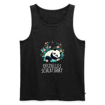 Offizielles Schlafshirt Panda Pandabär Nachtshirt - Männer Premium Bio Tank Top - Schwarz - Vorne - Michal (187cm)