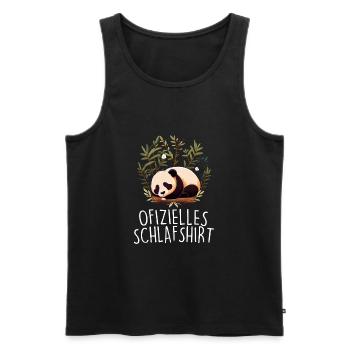 Offizielles Schlafshirt Panda Pandabär Nachtshirt - Männer Premium Bio Tank Top - Schwarz - Vorne - Michal (187cm)