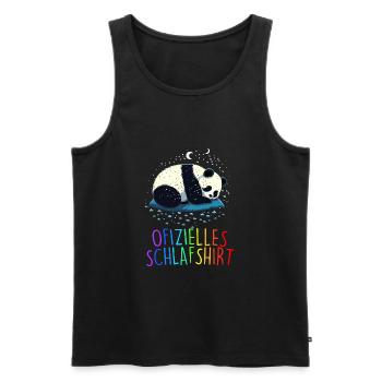 Offizielles Schlafshirt Panda Pandabär Nachtshirt - Männer Premium Bio Tank Top - Schwarz - Vorne - Michal (187cm)