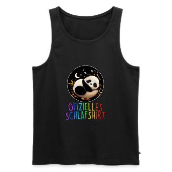 Offizielles Schlafshirt Panda Pandabär Nachtshirt - Männer Premium Bio Tank Top - Schwarz - Vorne - Michal (187cm)