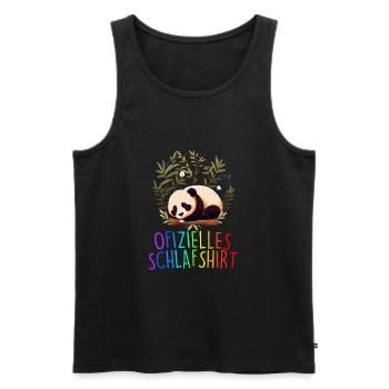 Offizielles Schlafshirt Panda Pandabär Nachtshirt - Männer Premium Bio Tank Top - Schwarz - Vorne - Michal (187cm)