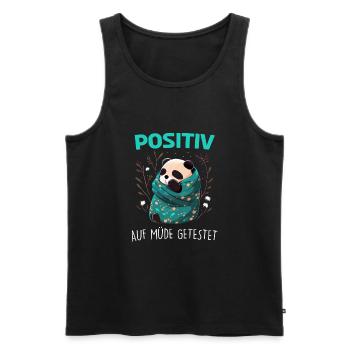 Positiv Müde Panda Pandabären Fun Nachthemd Pajama - Männer Premium Bio Tank Top - Schwarz - Vorne - Michal (187cm)