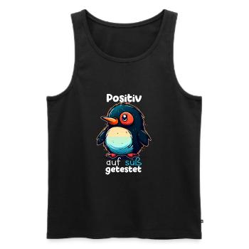 Pinguin Penguin Jungen Mädchen Zoo Süßer Spruch - Männer Premium Bio Tank Top - Schwarz - Vorne - Michal (187cm)