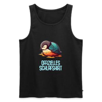 Offizielles Schlafshirt Nachthemd Pyjama Pinguin - Männer Premium Bio Tank Top - Schwarz - Vorne - Michal (187cm)