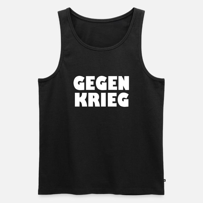 Gegen krieg - Männer Premium Bio Tank Top - Schwarz