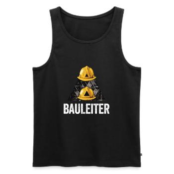 Bauleiter Bauarbeiter Kostüm Bauaurbeiterhelm Helm - Männer Premium Bio Tank Top - Schwarz - Vorne - Michal (187cm)