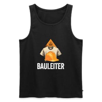 Bauleiter Bauarbeiter Kostüm Bauaurbeiterhelm Helm - Männer Premium Bio Tank Top - Schwarz - Vorne - Michal (187cm)