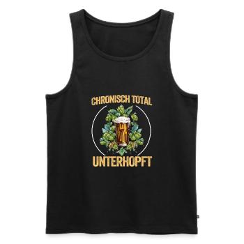 Herren Vatertag Unterhopft Bier Party Lustiger - Männer Premium Bio Tank Top - Schwarz - Vorne - Michal (187cm)