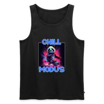 Chill Modus Pandabär Tierliebhaber Süßes Panda - Männer Premium Bio Tank Top - Schwarz - Vorne - Michal (187cm)