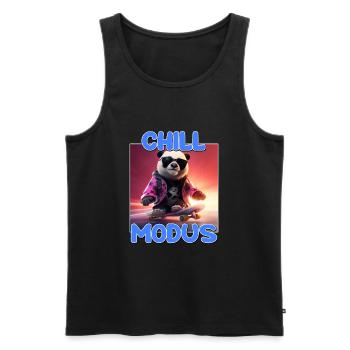 Chill Modus Pandabär Panda Liebhaber Süßes Panda - Männer Premium Bio Tank Top - Schwarz - Vorne - Michal (187cm)