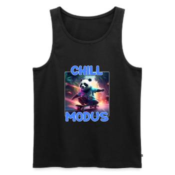 Chill Modus Pandabär Bambus Bär Überraschung - Männer Premium Bio Tank Top - Schwarz - Vorne - Michal (187cm)