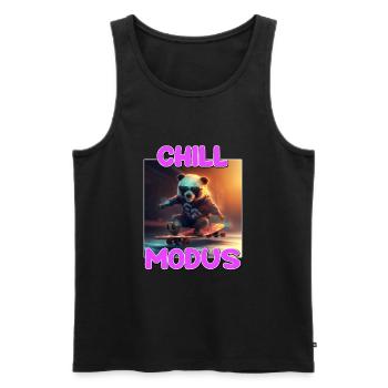 Chill Modus Pandabär Tierliebhaber Süßes Panda - Männer Premium Bio Tank Top - Schwarz - Vorne - Michal (187cm)