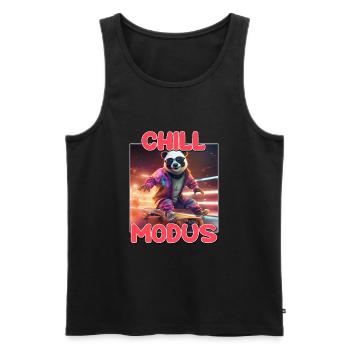 Chill Modus Pandabär Tierliebhaber Süßes Panda - Männer Premium Bio Tank Top - Schwarz - Vorne - Michal (187cm)