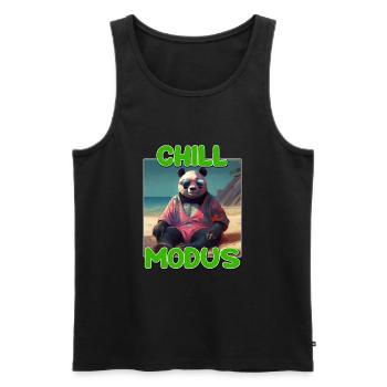 Chill Modus Pandabär Tierliebhaber Süßes Panda - Männer Premium Bio Tank Top - Schwarz - Vorne - Michal (187cm)
