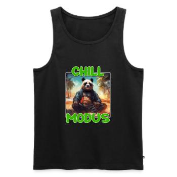 Chill Modus Pandabär Panda Liebhaber Süßes Panda - Männer Premium Bio Tank Top - Schwarz - Vorne - Michal (187cm)