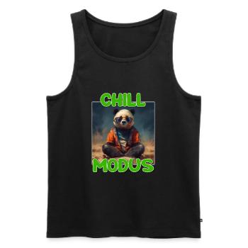 Nettes Chill Modus Pandabär Panda Liebhaber Süßes - Männer Premium Bio Tank Top - Schwarz - Vorne - Michal (187cm)