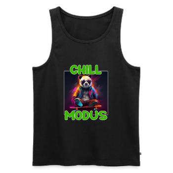Chill Modus Pandabär Bambus Bär Überraschung - Männer Premium Bio Tank Top - Schwarz - Vorne - Michal (187cm)