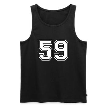 59 - Männer Premium Bio Tank Top - Schwarz - Vorne - Michal (187cm)
