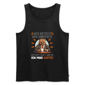 Kaffee Redet Nicht Beruf Job Spruch Filterkaffee - Männer Premium Bio Tank Top - Schwarz - Vorne - Michal (187cm)