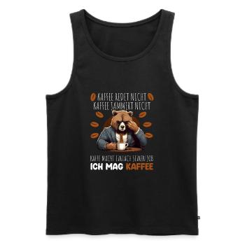 Kaffee Redet Nicht Beruf Job Spruch Morgenmuffel - Männer Premium Bio Tank Top - Schwarz - Vorne - Michal (187cm)