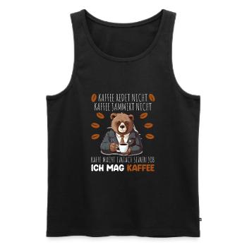 Kaffee Redet Nicht Beruf Job Spruch Filterkaffee - Männer Premium Bio Tank Top - Schwarz - Vorne - Michal (187cm)