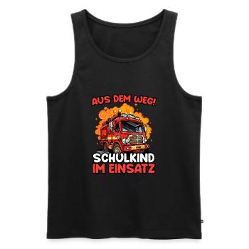 Einschulung Jungen Feuerwehr Kinder Schulanfang - Männer Premium Bio Tank Top - Schwarz - Vorne - Michal (187cm)
