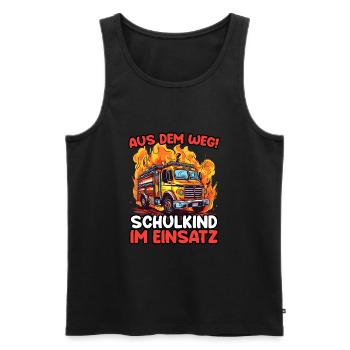 Einschulung Jungen Feuerwehr Kinder Schulanfang - Männer Premium Bio Tank Top - Schwarz - Vorne - Michal (187cm)