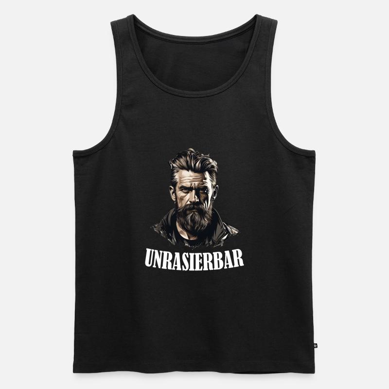 Lustiger Bart Spruch Wikinger Bartträger - Männer Premium Bio Tank Top - Schwarz