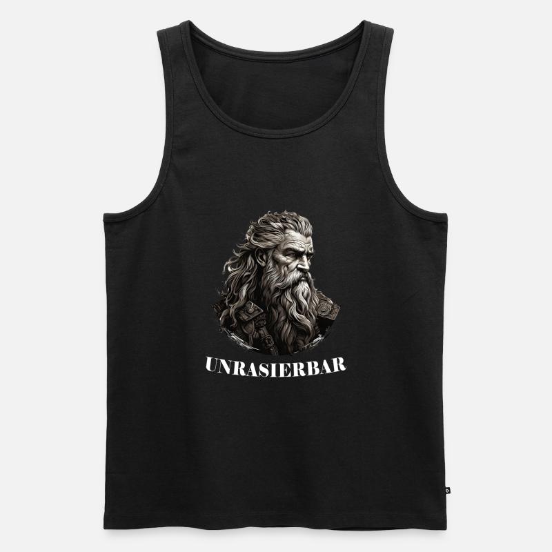 Wikinger Bartträger Lustiger Bart Spruch - Männer Premium Bio Tank Top - Schwarz